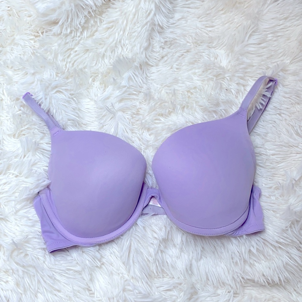 Pink Victoria's Secret Purple Padded Wire Bra Size 34C